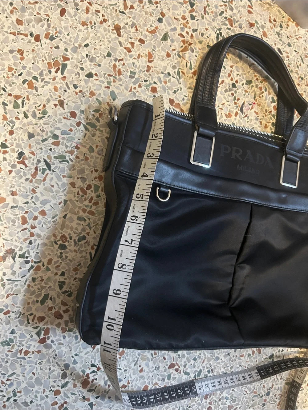 Black Nylon & Leather Briefcase